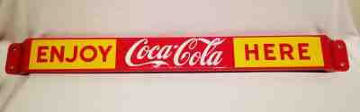 Nice original vintage porcelain Enjoy COCA COLA Here push bar