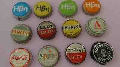 GREECE GREEK SOFT DRINKS 12 Bottle Caps KRONKORKEN Lids COCA-COLA FLORINA TAMTAM