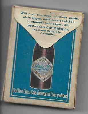 RARE 1915 Coca'Cola "ELAINE" DECK OF CARDS BOX STRAIGHT SIDED BOTTLE JOKER