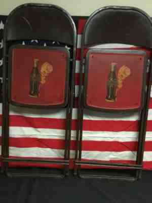 Super Rare! Original 1943 Sprite Boy Folding Chairs Coca Cola! Super Rare!