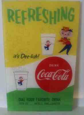 Coca Cola Dee Lish Vending Machine Drink Cup Sign NOS  LAST ONE!