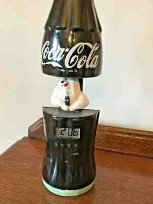 RARE Vintage Coca-Cola Moving Polar Bear Talking Musical Wall Clock Works