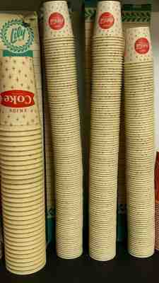 322 VTG Waxed Coated Paper Cups ~ Coke Coca Cola~ NOS 