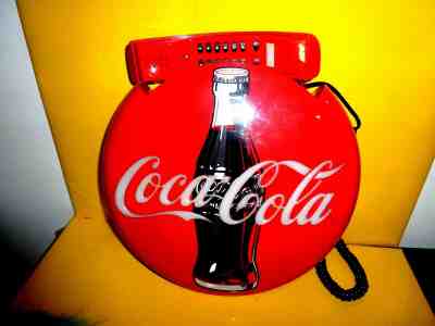 1995 COCA COLA DISC TELEPHONE Blinking Neon Musical Coke Vintage Phone RARE 