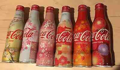 (15) diff Coca Cola Japan Slim Bottle Limited Design lot Empty