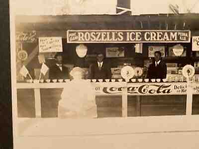 Coca Cola 1900s Original Cabinet Photo Ice Cream Peoria IL Banners Advertising