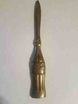 Brass Letter Opener Coca Cola Solid Vintage 1970's Coke 