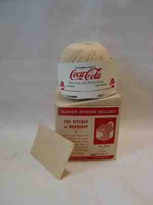 Vintage NOS MIB Coca-Cola Coke Soda Metal Advertising String Holder Sign 