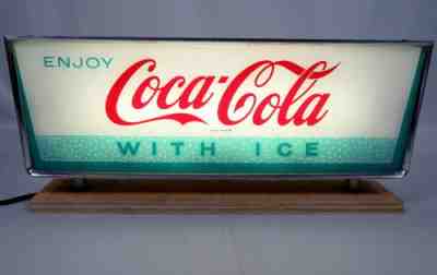 1950s-60s Coke Coca Cola Soda Fountain Machine Topper Lighted Doubled Sided Sign
