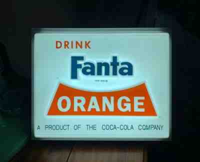 Vintage Fanta Orange Coca Cola Soda Lighted Sign Light Up Original Gas Station
