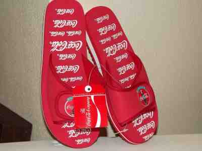 1994 Coca Cola Beach Footwear Flip Flops Sandals Women's M 7 - 8 New With Tag