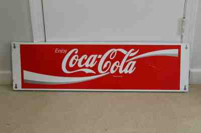 Vintage 1960-70'S Enjoy Coca-Cola Store Rack Display Metal Advertising Sign 36"