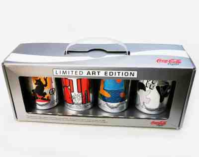 VERY RARE 2005 Coca-Cola light Art can set IN BOX - NORWAY Norwegian Coke