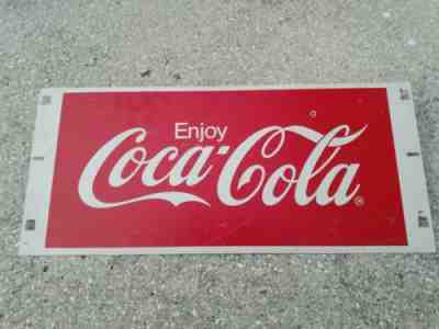 Vintage Original Enjoy Coca Cola Sign Authentic Metal Sign Soda Machine 1960s
