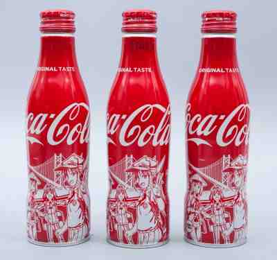 Shikoku Ohenro Anime Design Coca Cola Aluminum Full 250ml 3 Slim bottles Japan