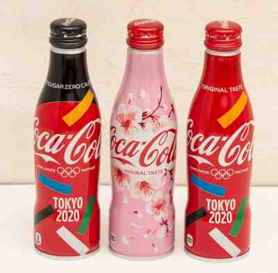 2 Tokyo Olympic Games 2020 & SAKURA Coca Cola Aluminum Full 250ml 3 Bottles