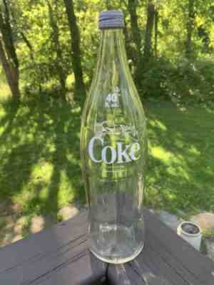 Vintage Brown Radiated Coca Cola Bottle 40oz French/English