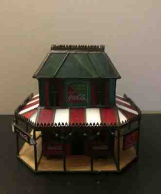Rare 1997 Franklin Mint Coca-Cola Genuine Stained Glass Lighted Victorian Hotel