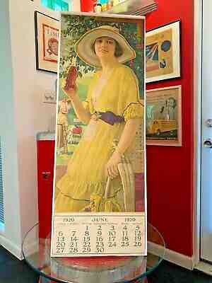 Coca Cola 1920 Golfer Girl W/ Bottle 6 Month Calendar Pad Allan Petretti