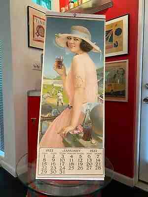 Coca Cola 1922 Summer Girl W/ Glass Baseball Full Calendar Pad Allan Petretti