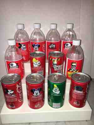 1986 COCA COLA DISNEY & MAX HEADROOM PROMO MARKETING SALESMAN SAMPLE CANS/BOTTLE