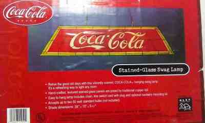 Coca Cola Pool Table Light Tiffany Real Glass & foil 2000 NIB Style D1195 