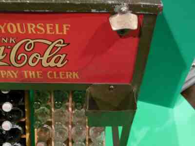 1929 GLASCOCK COCA COLA SALESMAN SAMPLE COOLER BOTTLE OPENER