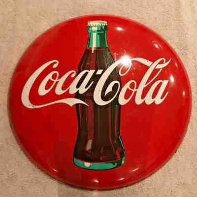 1955 48” Coca Cola Button Bottle Sign; Original; Vintage; NO RESERVE