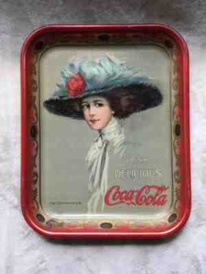 Original 1910 Coca-Cola Tray Hamilton King Art Rectangular Rare Excellent!