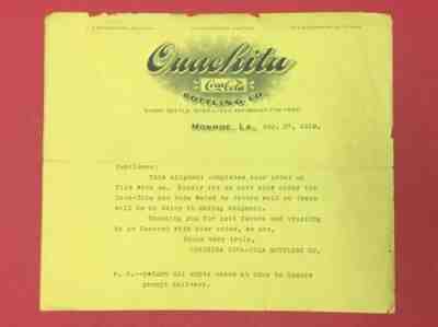 1919/21 JOE BIEDENHARN COCA-COLA PROMISORY NOTE Monroe LA Bottle Co. Letterhead!