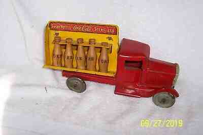 Orig. 1930's  METALCRAFT Coca-Cola Distributor Pressed Steel Truck w/Bottles