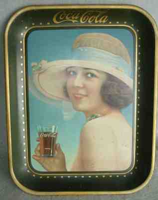 1921 / 22   COCA-COLA Soda Fountain Flapper Girl COKE Tray  grade 8 +++