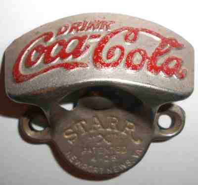 Rare Original Vintage 1925 Starr X Coca Cola Side Mount Bottle Opener 