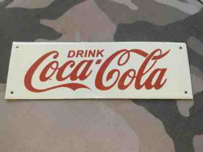 Vintage Original Drink Coca Cola Sign 1940s Porcelain Advertising Soda Sign WOW!