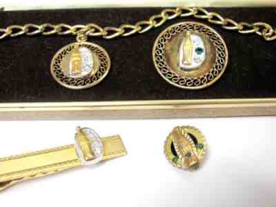 Coca Cola 10K Gold DIAMONDS PIN TIE TAC CHARM Bracelet Lot!