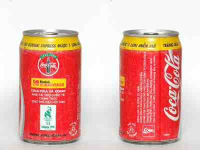 1996 Coca Cola can from Vietnam, Atlanta 96 / Kodak Express