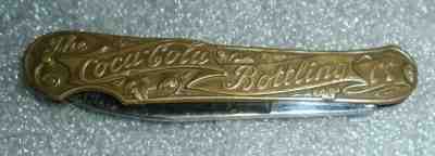 old brass pocket knife bottle opener advertising Coca Cola Bottling Co