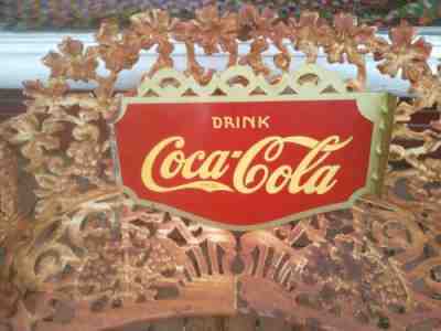 Vintage 1937  Coca Cola Coke Metal Flange Sign