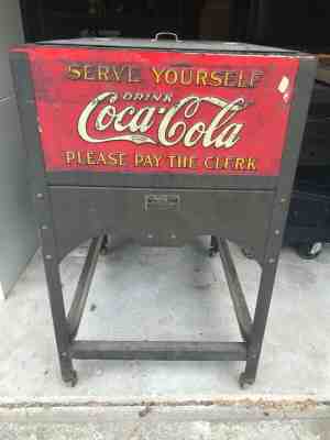 Antique Coca-Cola Glascock Cooler circ. 1929 Very Hard to Find!  Still works!