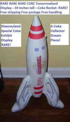 Coca Cola Disneyland Store Display SPACE ROCKET 34" TALL (RARE) Coke Advertising