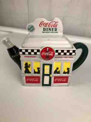 Classic Coca Cola Company 1999 Diner Teapot Enesco Tea Pot Truckers Welcome
