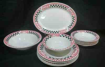 Vintage Coca-Cola Dinnerware China by Gibson Housewares 1996 11 Pieces
