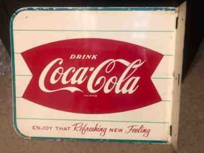 Original 50/60s Coca Cola Fishtail Flange Sign AM51 Coke