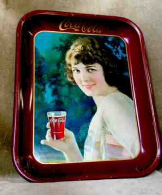 1924 Coke Tray Rare Variation Maroon Border