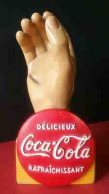 Vintage Plaster Paris Button Coca Cola Coke Soda Country Store Bottle Display 