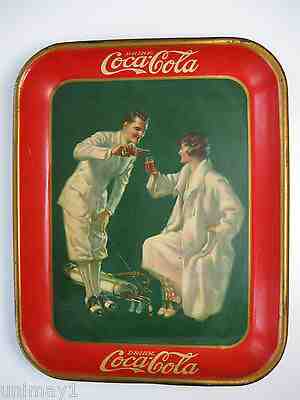 Coca-Cola genuine 1926 tin lithograph serving tray 8.5 condition