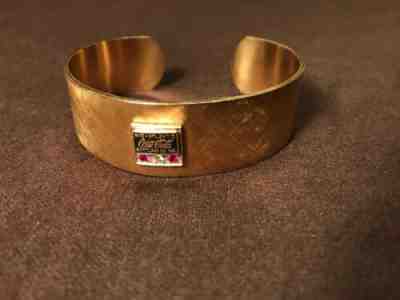 Vtg Coca-Cola Bottling Co. Employee Cuff Bracelet 1-20 12KG.F. Ruby Diamond RARE