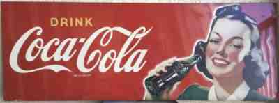 Coca Cola Tin Sign NOS Ca. 1949 55” X 20”