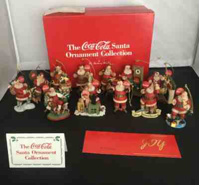 1999 Danbury Mint Coca Cola Santa Claus 12 Ornament Set in Original Box