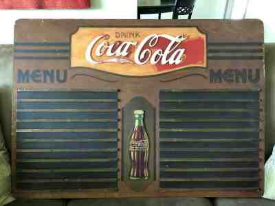 VINTAGE COCA COLA WOODEN MENU BOARD DATING FROM THE 30'S!!  KAY DESIGNS FABULOUS